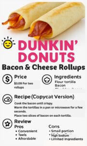 Dunkin Donuts Bacon and Cheese Rollups