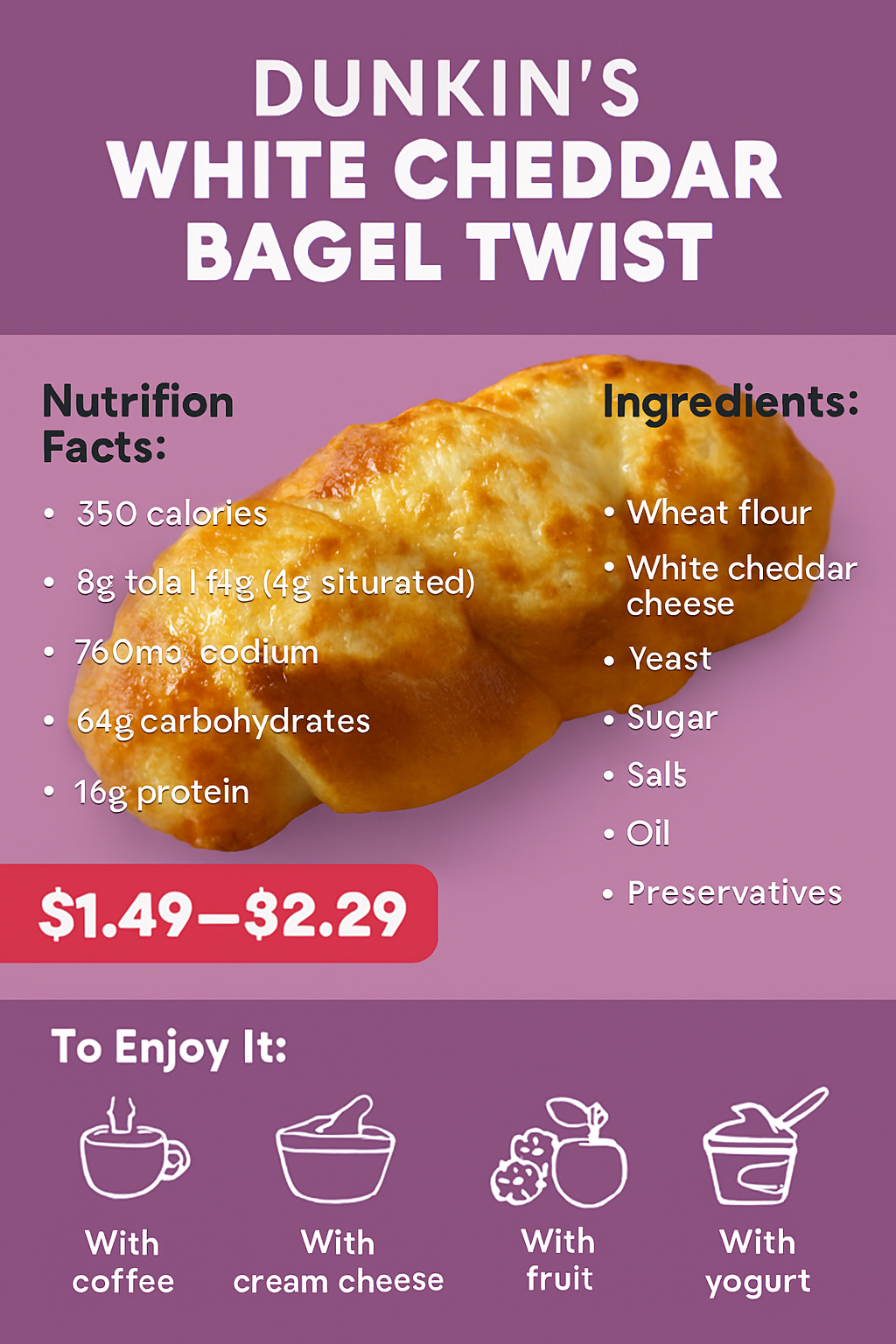 Dunkin Donuts White Cheddar Bagel Twist: A Tasty, Cheesy Favorite