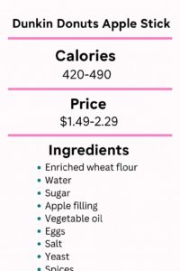 Dunkin Donuts Apple Stick