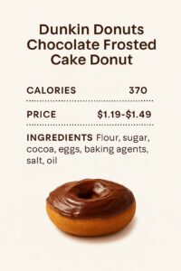 Dunkin Donuts Chocolate Frosted Cake Donut