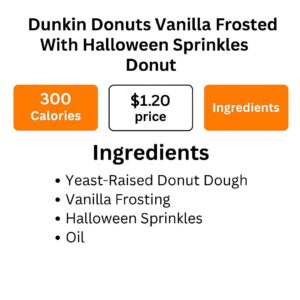 Dunkin Donuts Vanilla Frosted With Halloween Sprinkles Donut