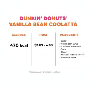 Dunkin Donuts Vanilla Bean Coolatta
