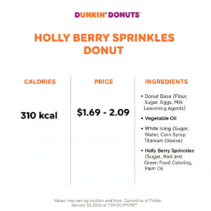 Dunkin Donuts Holly Berry Sprinkles Donut