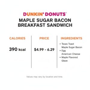 Dunkin Donuts Maple Sugar Bacon Breakfast Sandwich