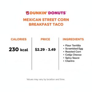 Dunkin Donuts Mexican Street Corn Breakfast Taco