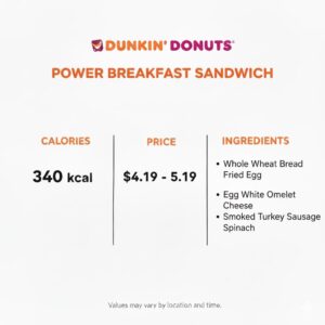 Dunkin Donuts Power Breakfast Sandwich