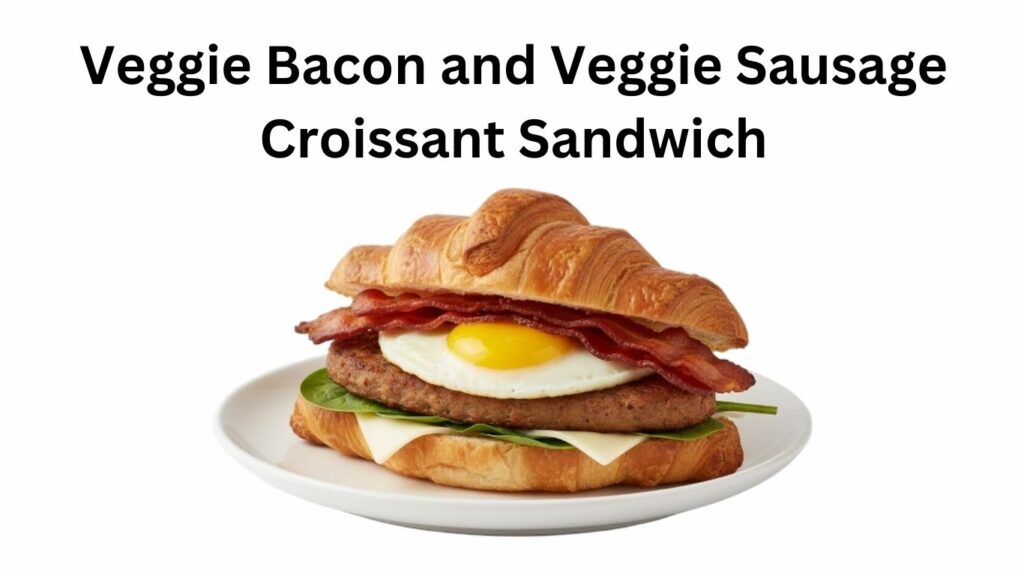 Dunkin Donuts Veggie Bacon and Veggie Sausage Croissant Sandwich