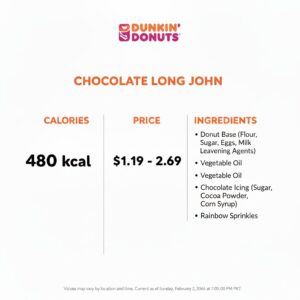 Dunkin Donuts Chocolate Long John