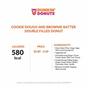 Dunkin Donuts Cookie Dough and Brownie Batter Double Filled Donut
