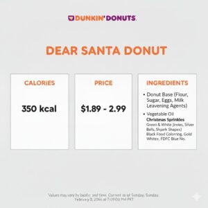 Dunkin Donuts Dear Santa Donut