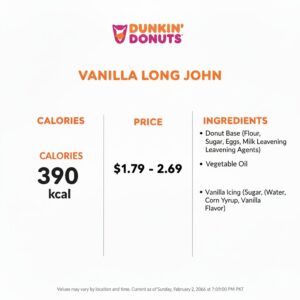 Dunkin Donuts Vanilla Long John