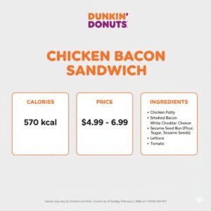 Dunkin Donuts Chicken Bacon Sandwich