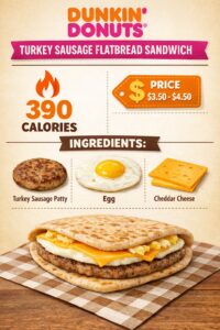 Dunkin Donuts Turkey Sausage Flatbread Sandwich