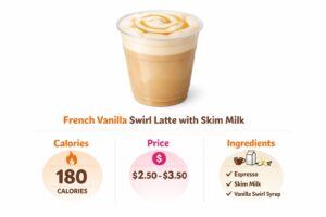 Dunkin Donuts French Vanilla Swirl Latte with skim milk