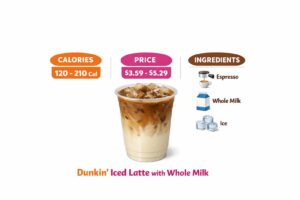 Dunkin Donuts Iced Latte with whole milk