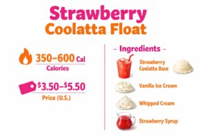 Dunkin Donuts Strawberry Coolatta Float