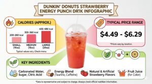 Dunkin Donuts Strawberry Energy Punch Drink